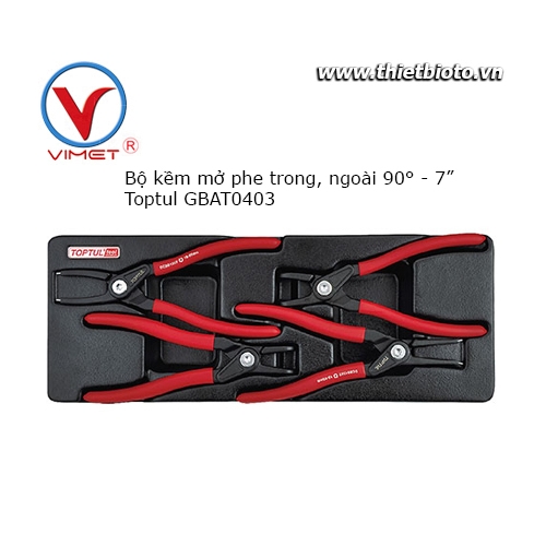 Bộ kìm mở phe 4 chi tiết cách điện Toptul GBAT0403