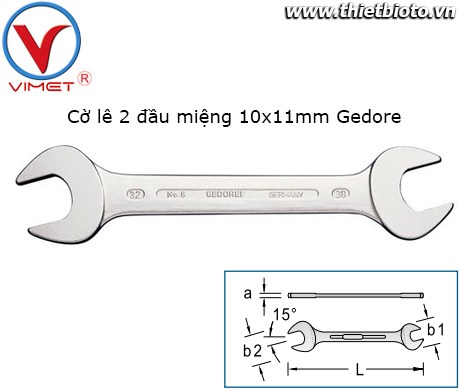 Cờ lê 2 đầu miệng 10x11mm Gedore