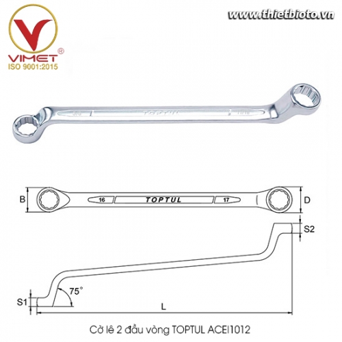 Cờ lê 2 đầu vòng TOPTUL ACEI1012