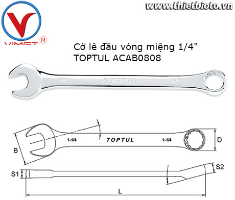 Cờ lê vòng miệng 1/4