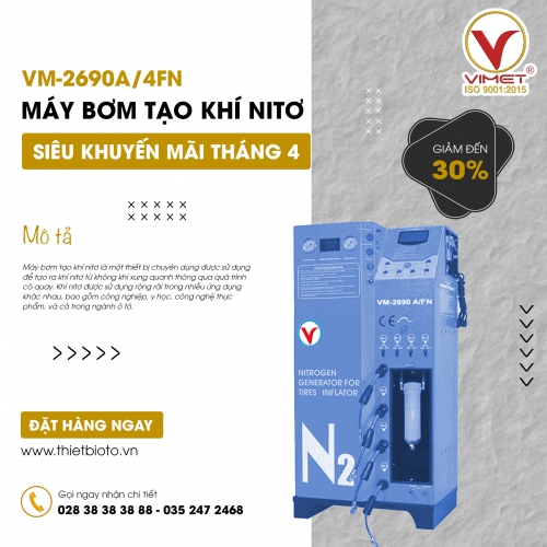 Máy bơm và tạo khí Nitơ cho lốp xe VIMET VM-2690A/4FN
