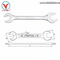 Cờ lê 2 đầu miệng TOPTUL AAEJ0608