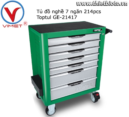 Tủ đồ nghề sửa chữa 7 ngăn 214pcs Toptul GE-21417