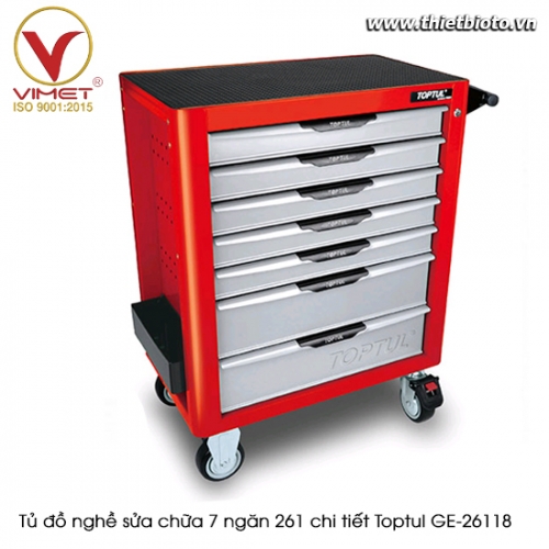 Tủ đồ nghề sửa chữa 7 ngăn 261 chi tiết Toptul GE-26118