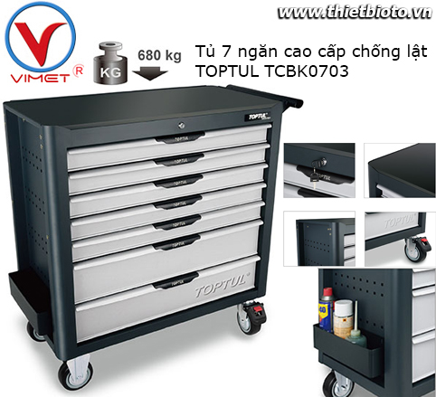 Tủ dụng cụ 7 ngăn cao cấp chống lật TOPTUL TCBK0703